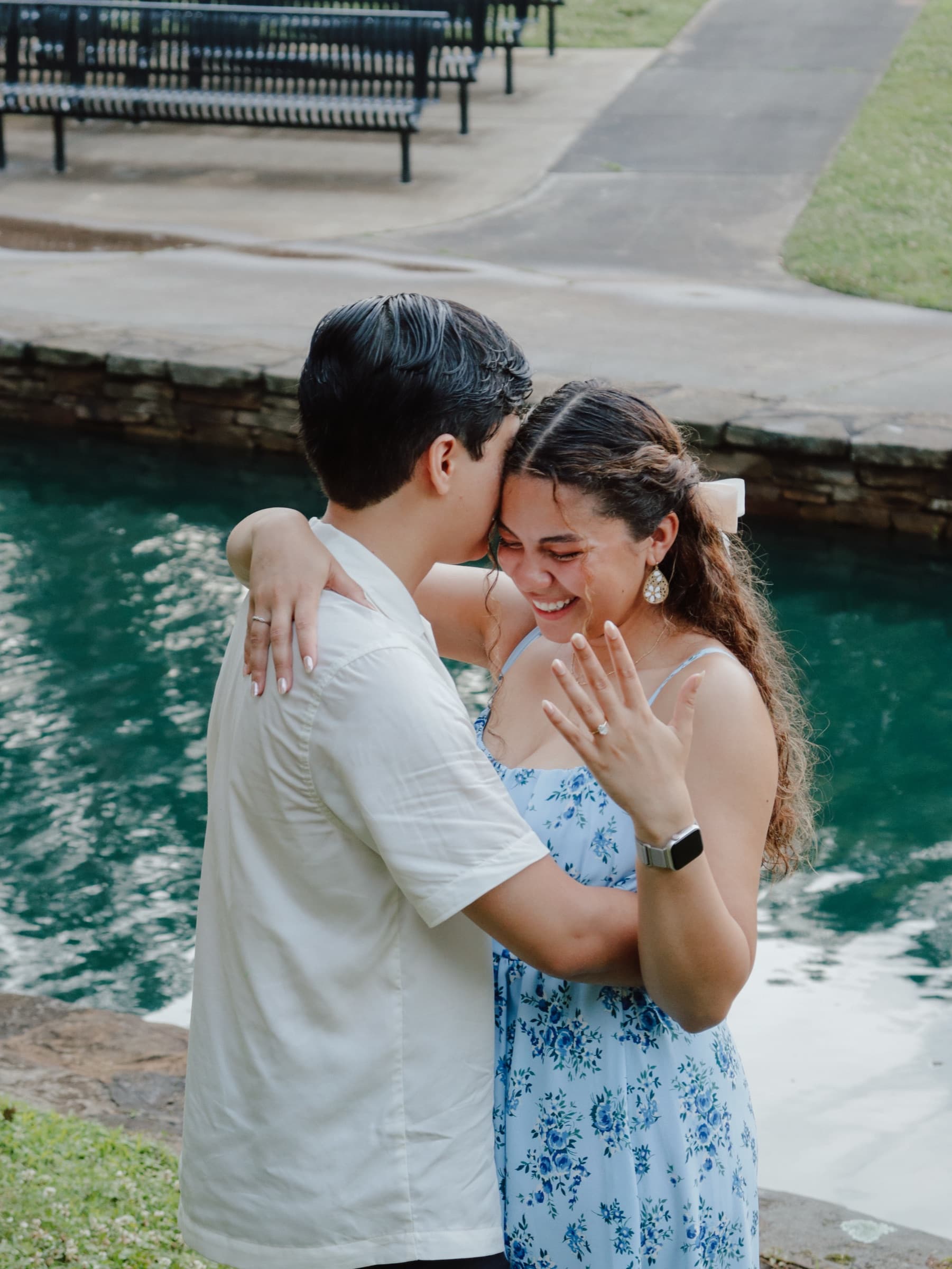 Engagement sunset romance